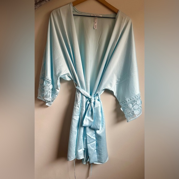 Blue Satin Robe - Picture 3 of 7